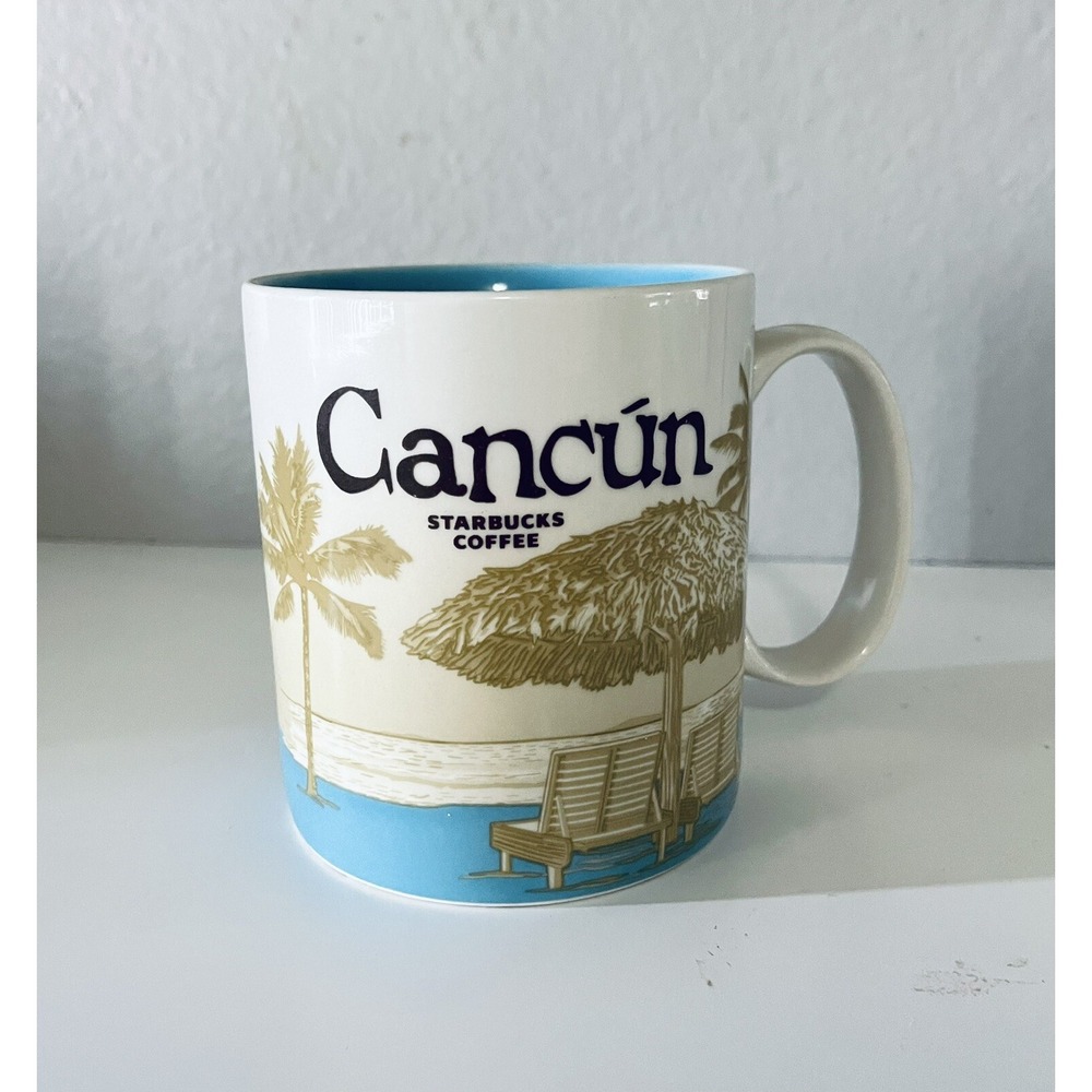 Starbucks CANCUN Mexico Global Icon Collection Coffee Tea Mug Cup 16 oz